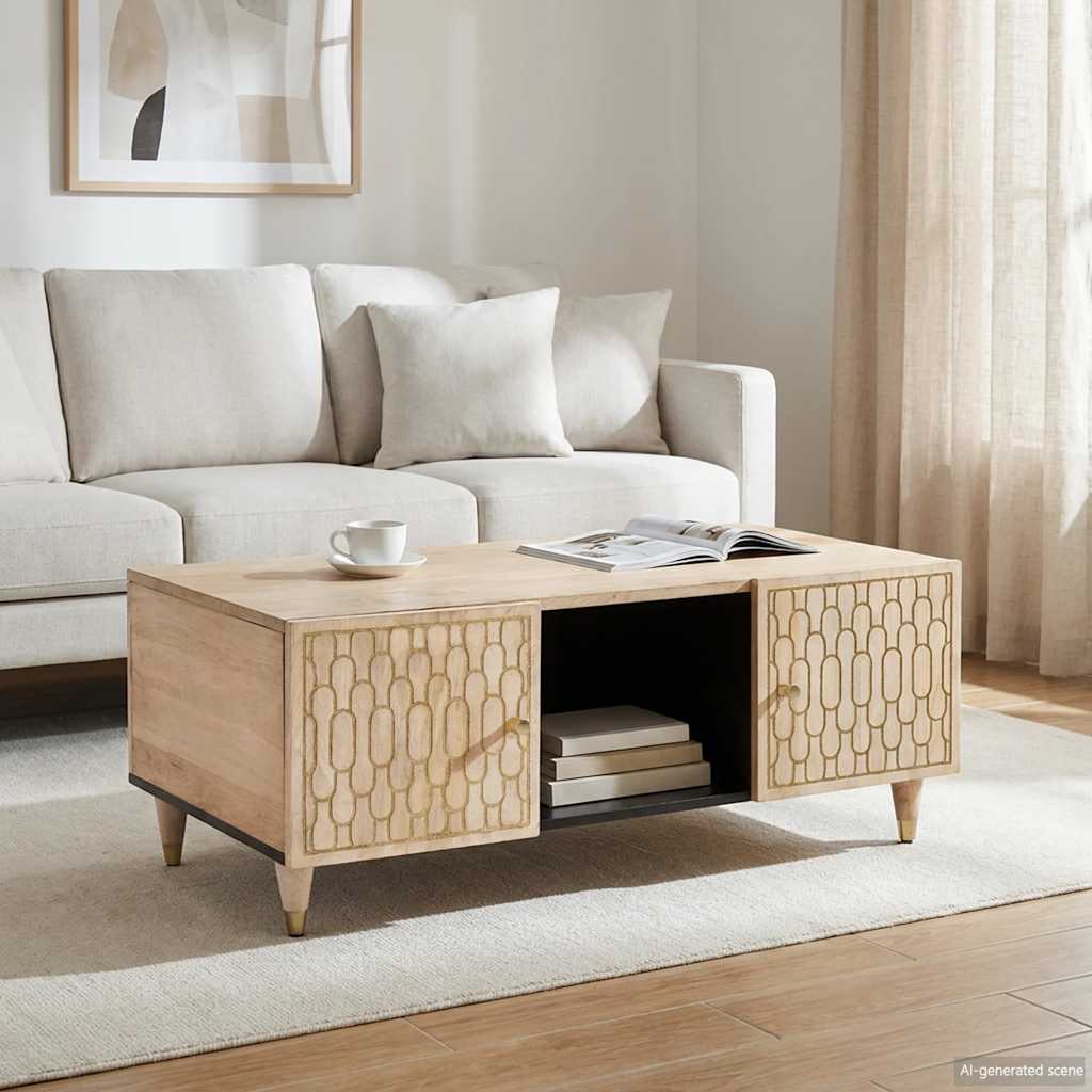 Coffee table, 100x54x40cm, solid mango wood