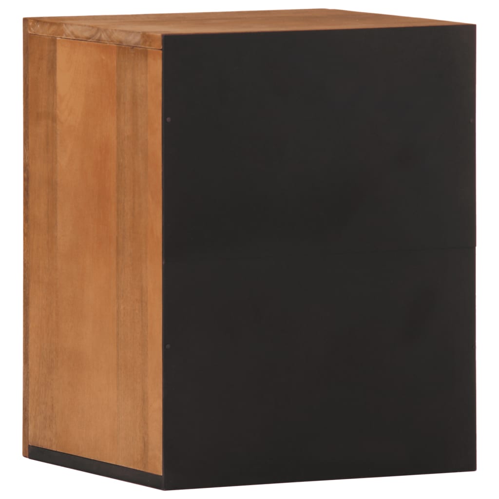 Solid mango wood wall-mounted bathroom cabinet, 38x33x48 cm
