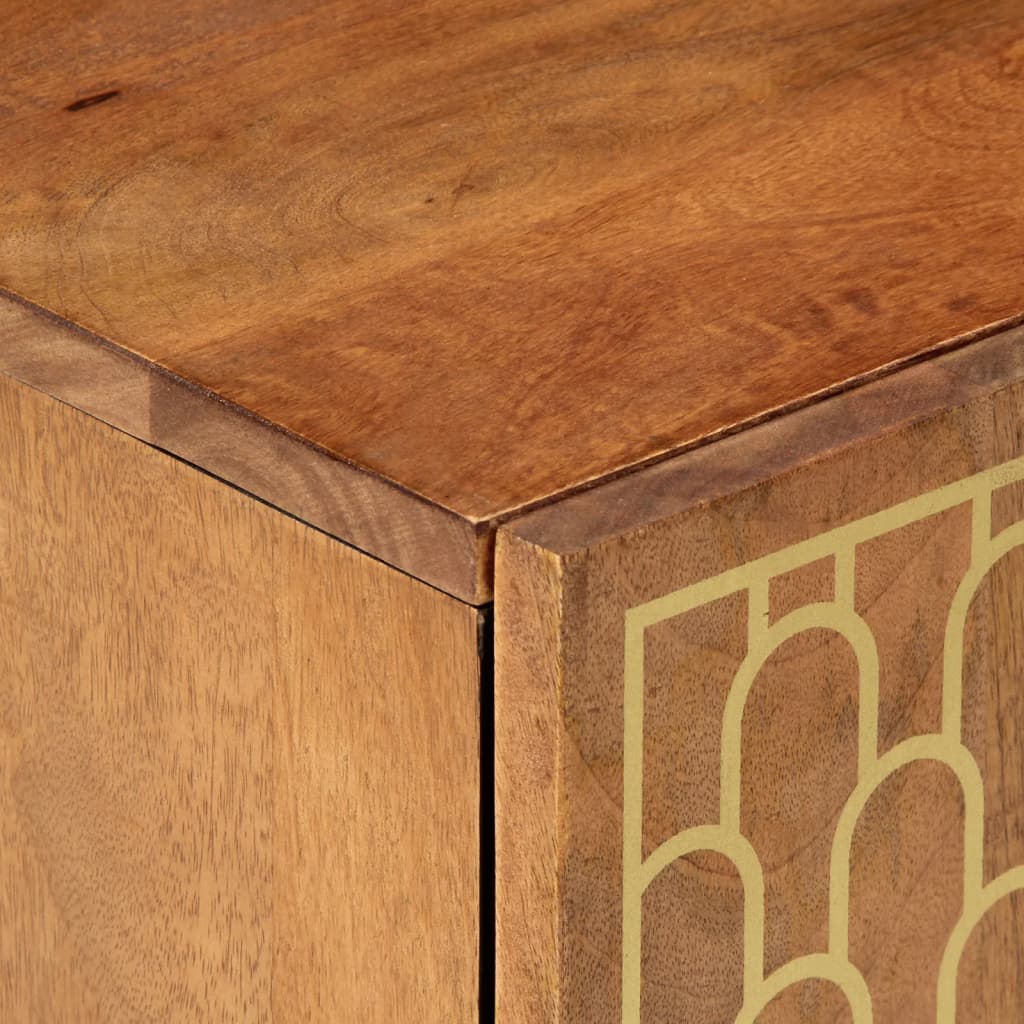 Solid mango wood wall-mounted bathroom cabinet, 38x33x48 cm