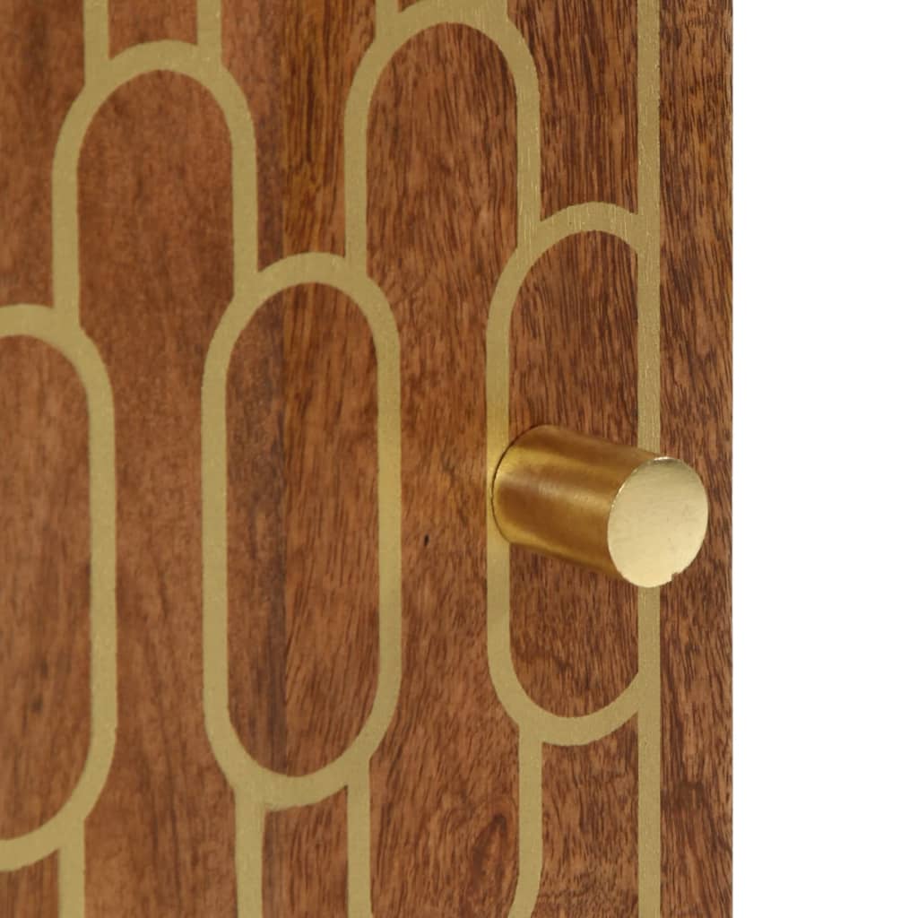 Solid mango wood wall-mounted bathroom cabinet, 38x33x48 cm