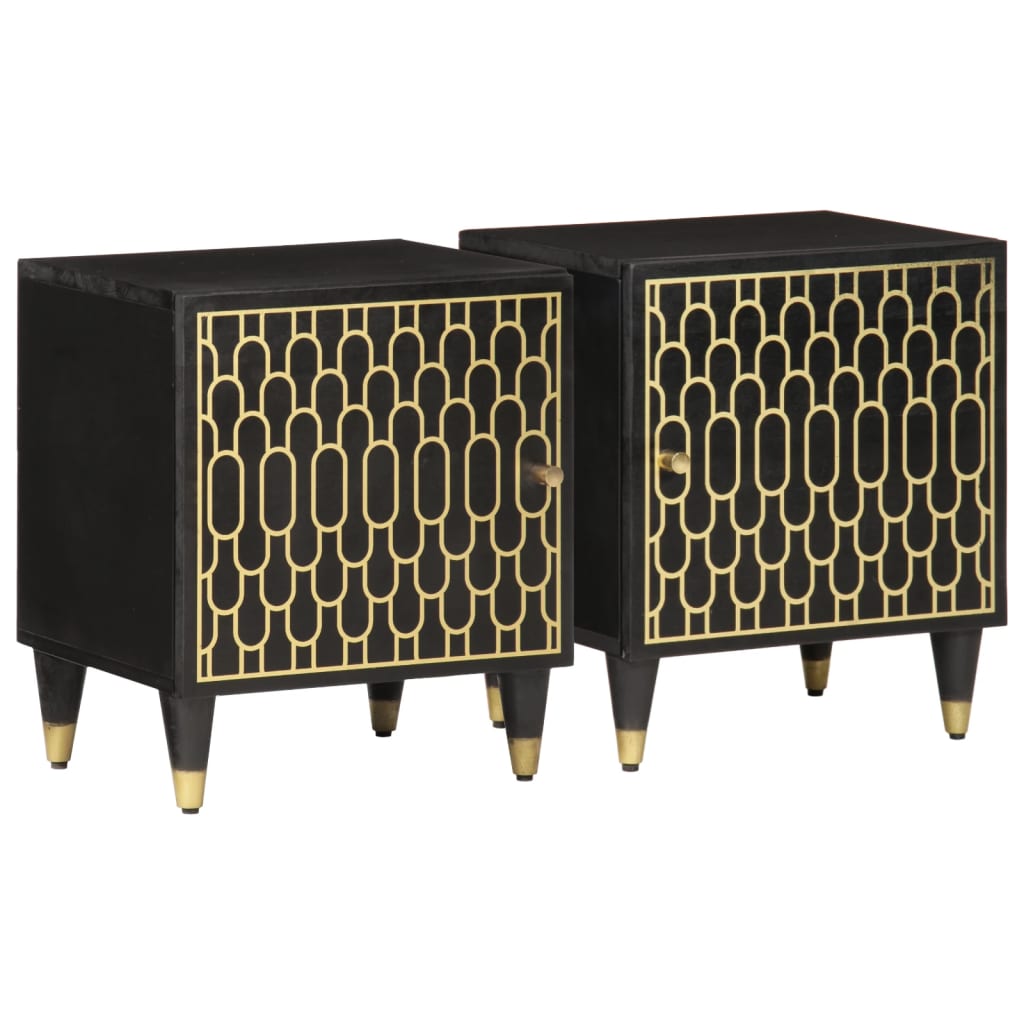 Bedside cabinets, 2 pcs., 40x33x46cm, solid mango wood