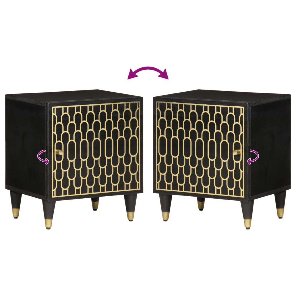Bedside cabinets, 2 pcs., 40x33x46cm, solid mango wood