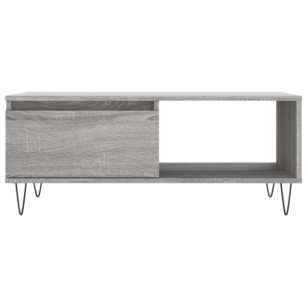 Coffee table, grey oak, 90x50x36.5cm, engineered wood