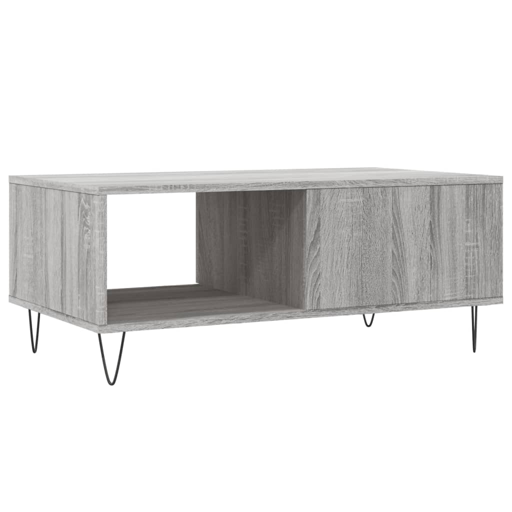 Coffee table, grey oak, 90x50x36.5cm, engineered wood