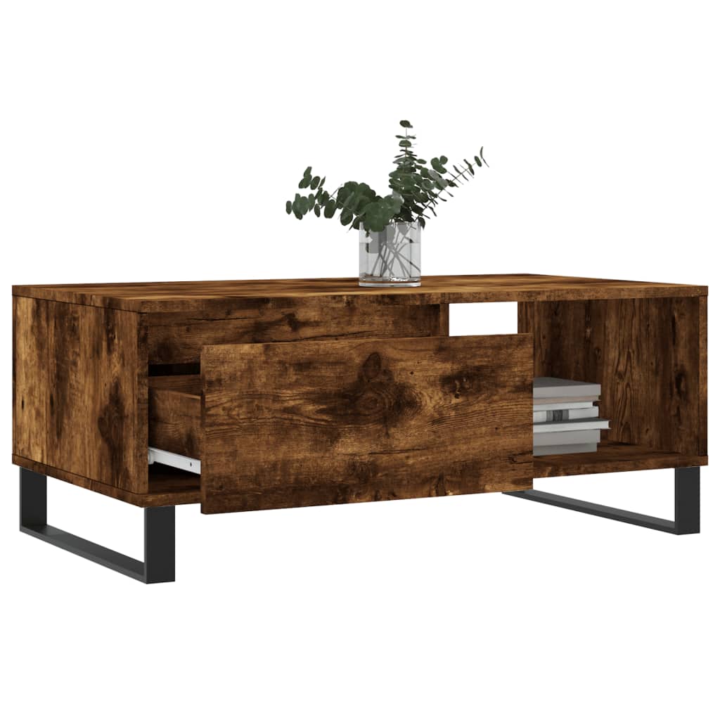 Coffee table, smoked oak, 90x50x36.5cm, engineered wood
