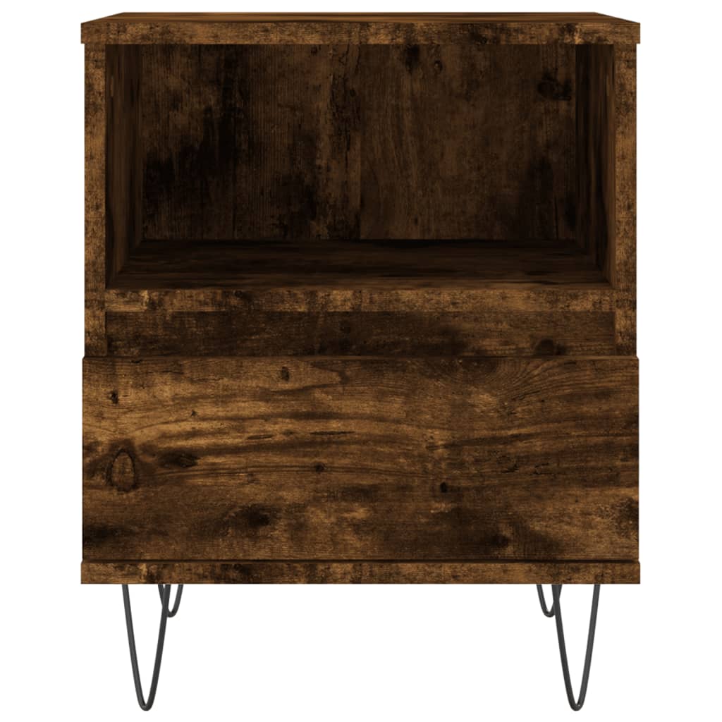 Bedside table, smoky oak, 40x35x50cm, engineered wood