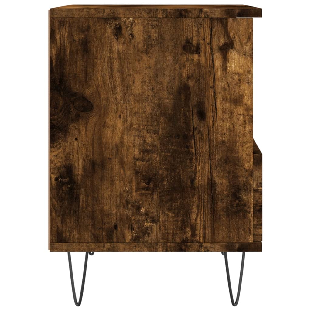 Bedside table, smoky oak, 40x35x50cm, engineered wood