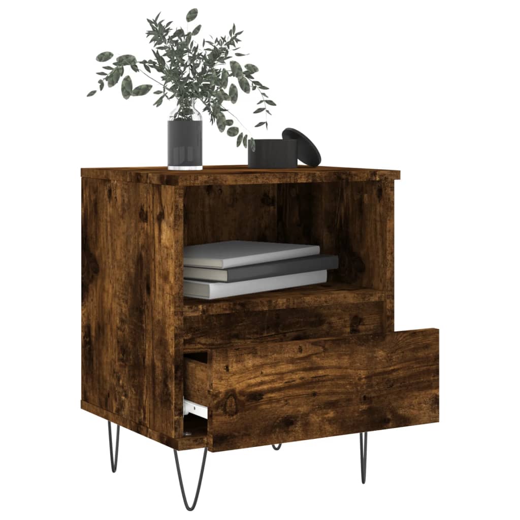 Bedside tables, 2 pcs., smoked oak, 40x35x50cm, wood