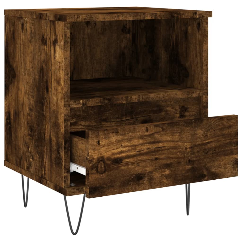 Bedside tables, 2 pcs., smoked oak, 40x35x50cm, wood