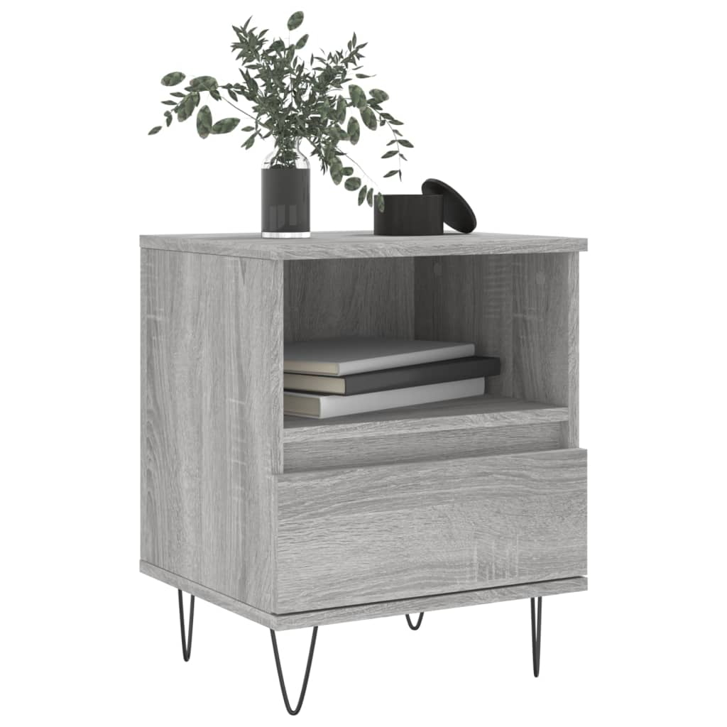 Nightstand, gray oak, 40x35x50cm, engineered wood