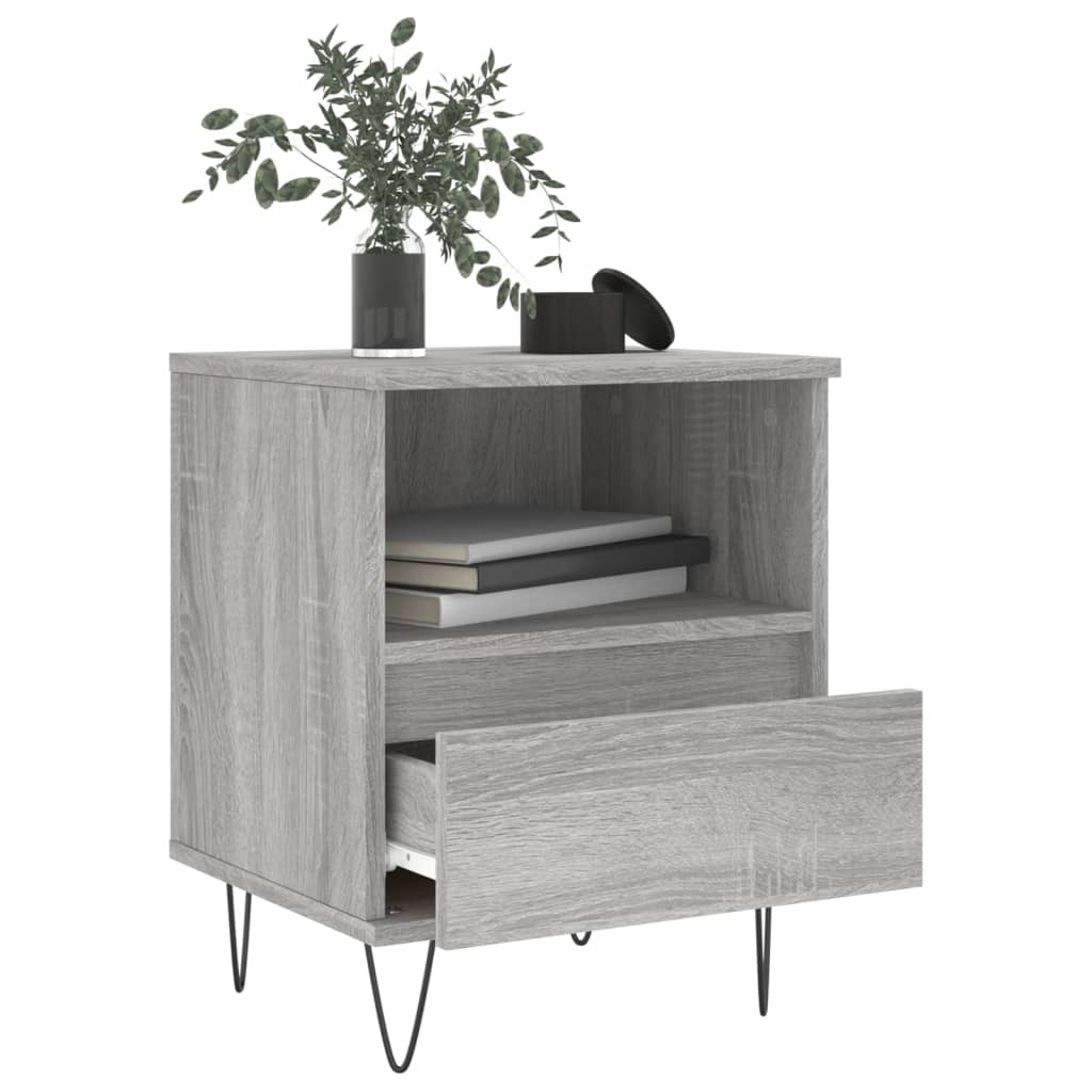 Nightstand, gray oak, 40x35x50cm, engineered wood