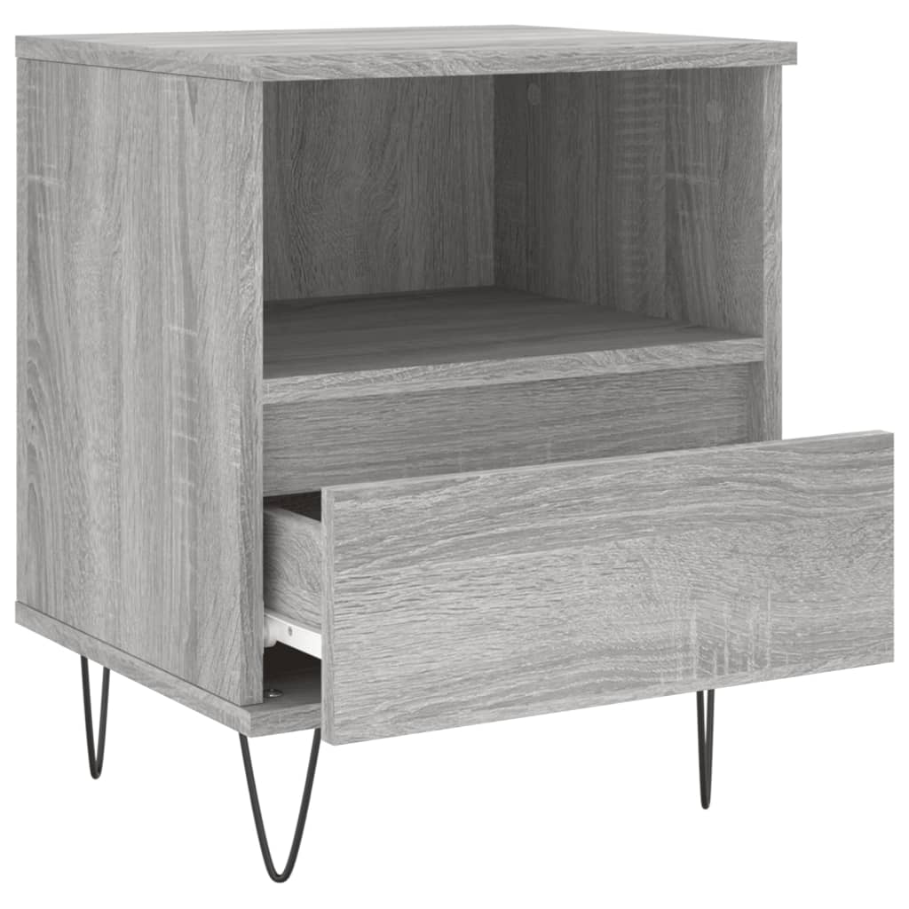 Nightstand, gray oak, 40x35x50cm, engineered wood