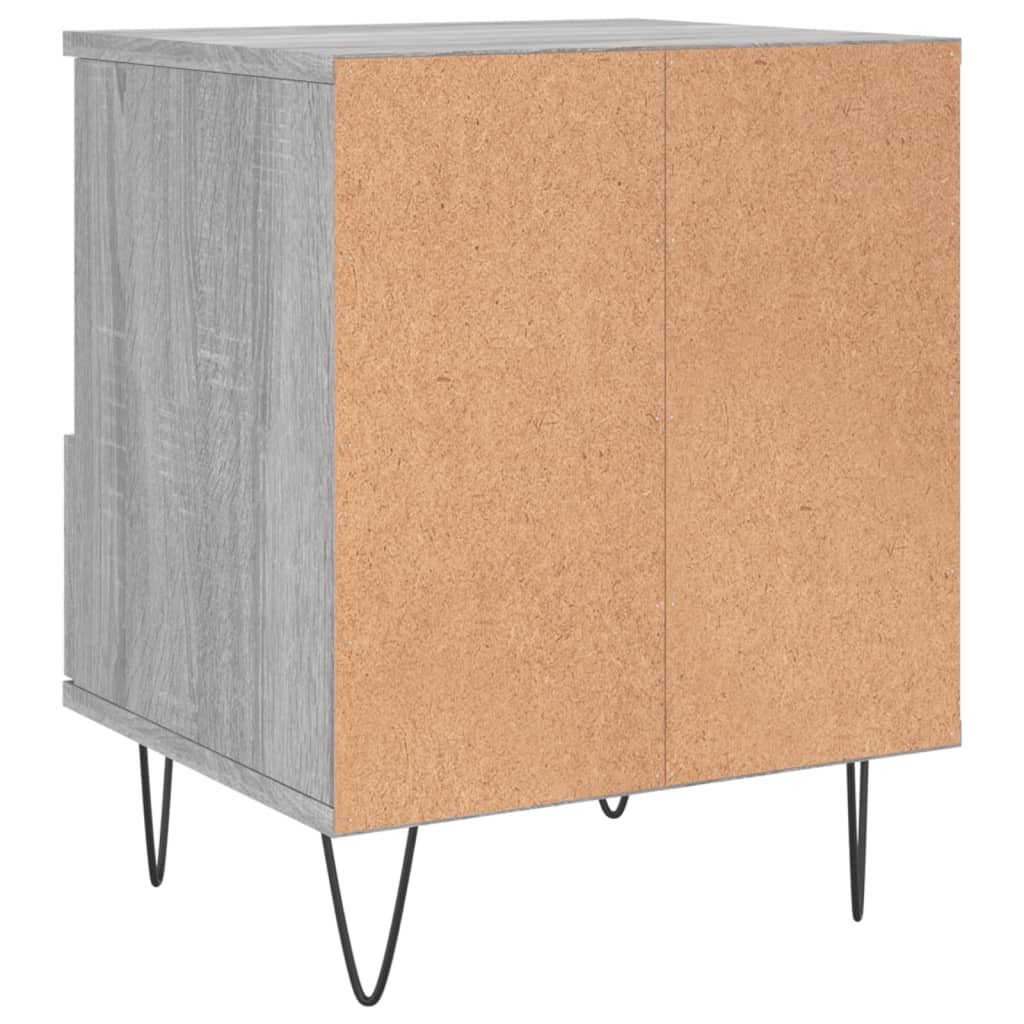Nightstand, gray oak, 40x35x50cm, engineered wood