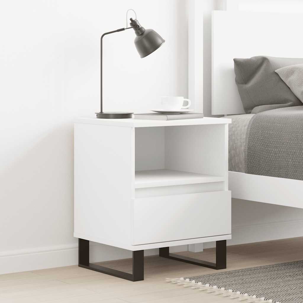 Naktinė spintelė, baltos spalvos, 40x35x50cm, apdirbta mediena