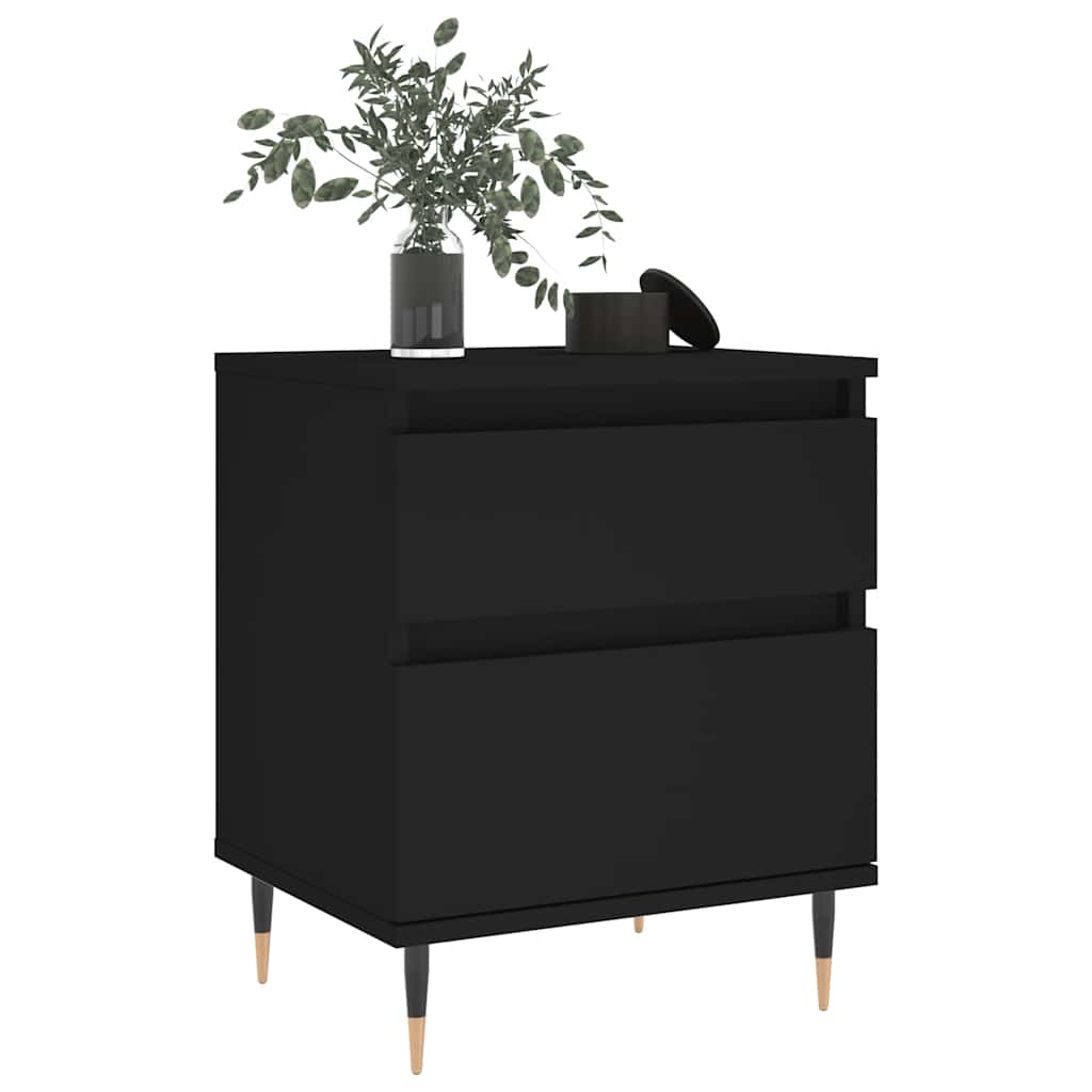Bedside tables, 2 pcs., black, 40x35x50cm, engineered wood