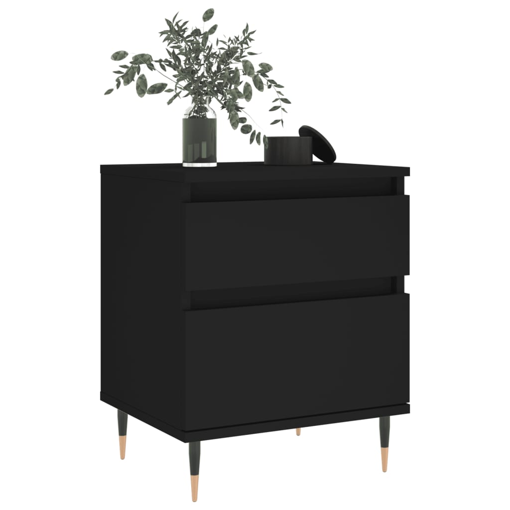 Bedside tables, 2 pcs., black, 40x35x50cm, engineered wood