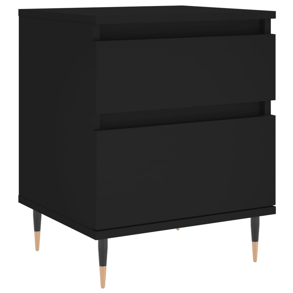 Bedside tables, 2 pcs., black, 40x35x50cm, engineered wood