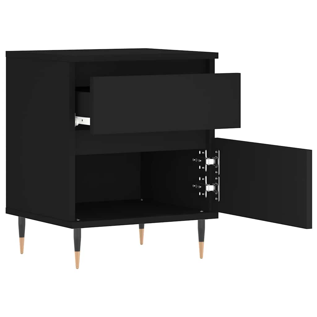 Bedside tables, 2 pcs., black, 40x35x50cm, engineered wood