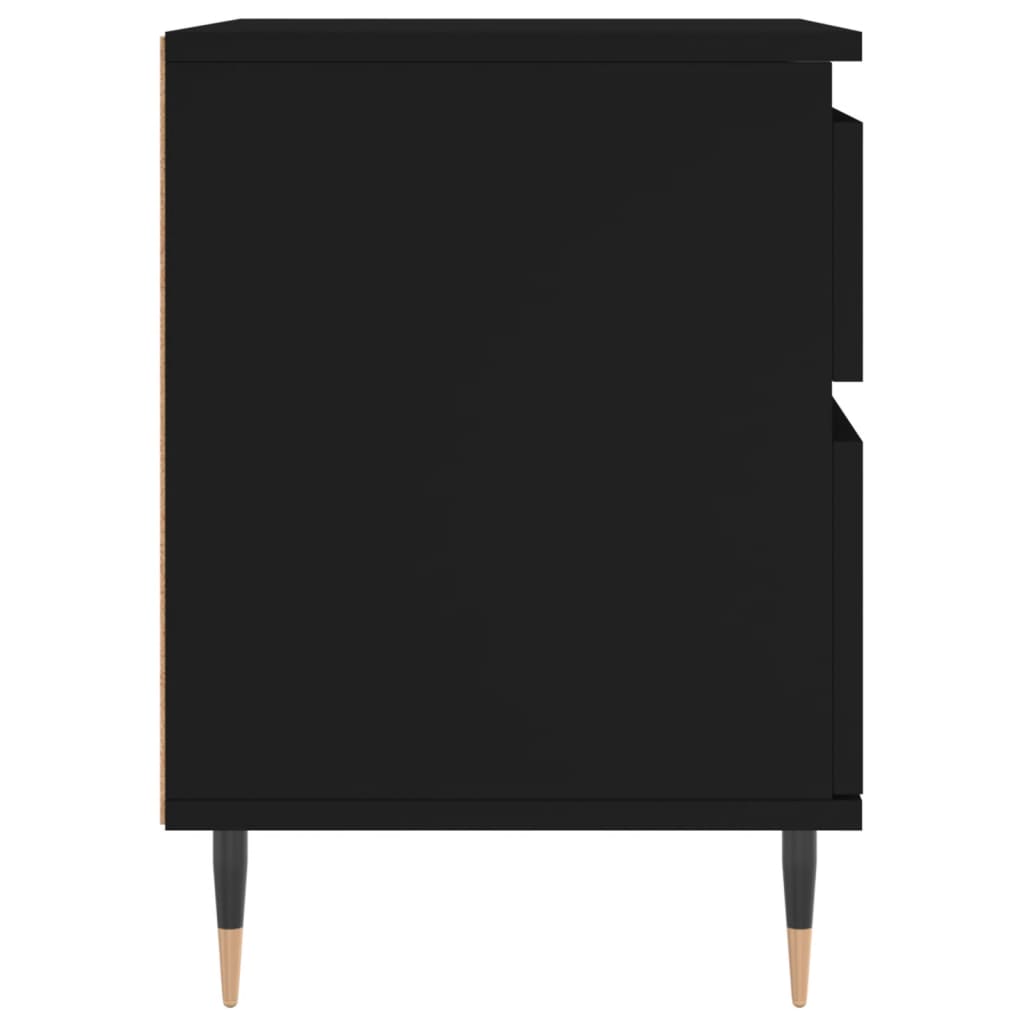 Bedside tables, 2 pcs., black, 40x35x50cm, engineered wood