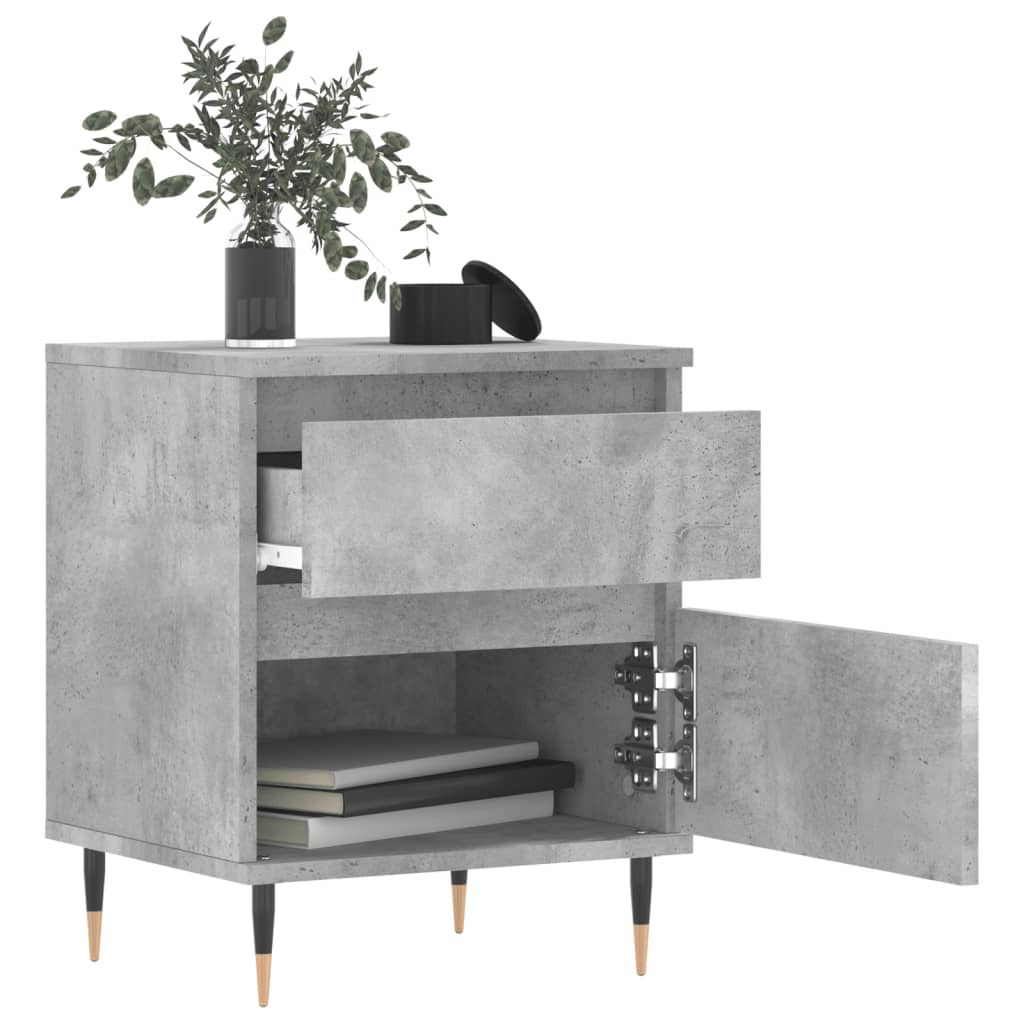 Nightstands, 2 pcs., concrete gray, 40x35x50cm, wood