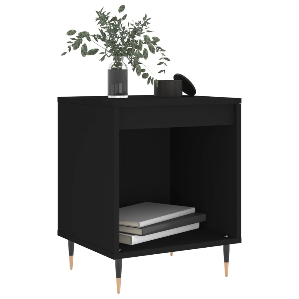 Bedside tables, 2 pcs., black, 40x35x50cm, engineered wood