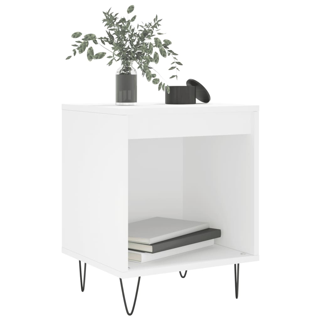 Bedside table, white, 40x35x50cm, engineered wood