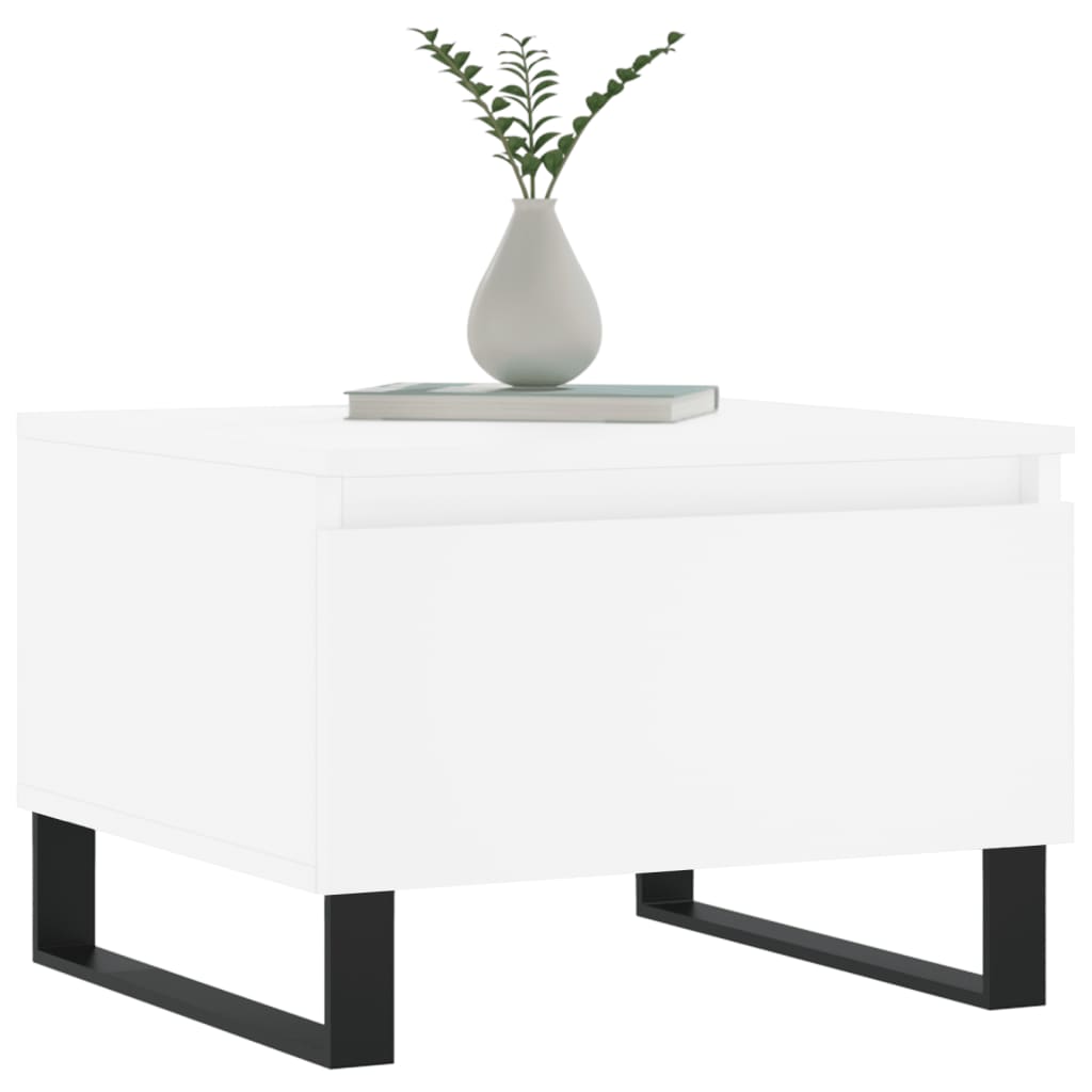 Coffee tables, 2 pcs, white, 50x46x35cm, engineered wood