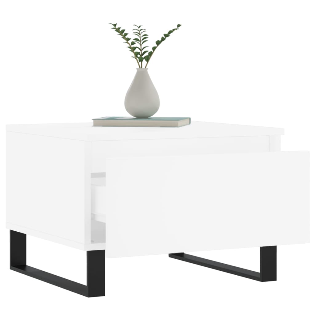 Coffee tables, 2 pcs, white, 50x46x35cm, engineered wood