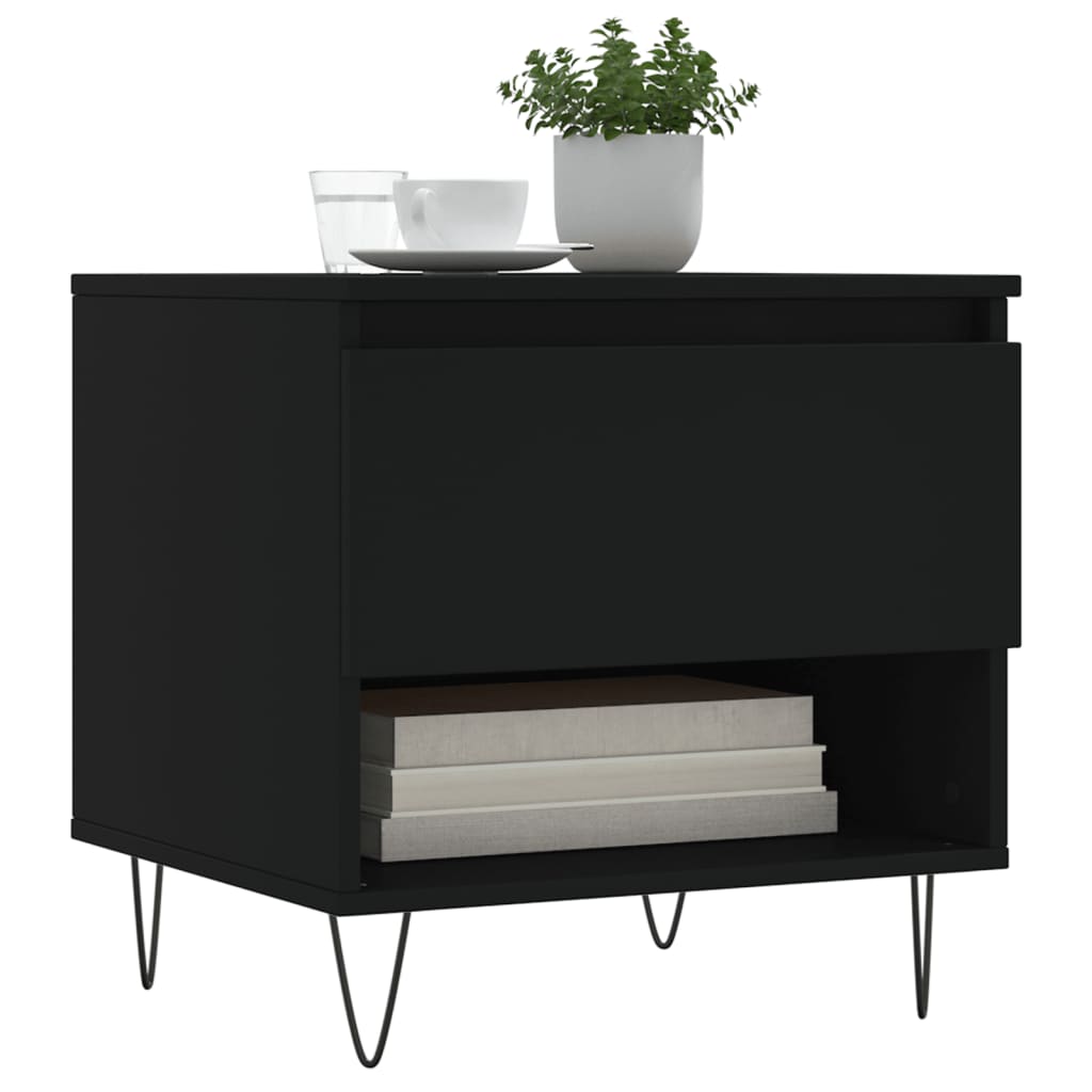 Coffee tables, 2 pcs, black, 50x46x50cm, engineered wood