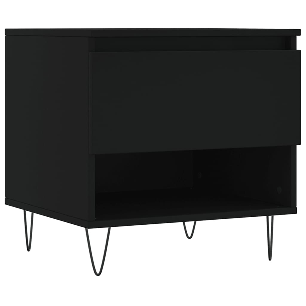 Coffee tables, 2 pcs, black, 50x46x50cm, engineered wood