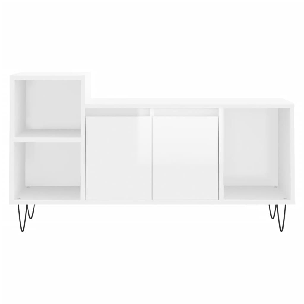 TV skapītis, balts, 100x35x55cm, koks, spīdīgs