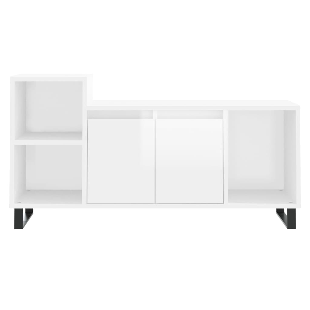 TV skapītis, balts, 100x35x55cm, koks, spīdīgs