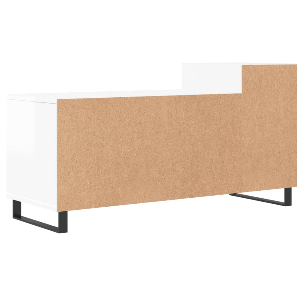 TV skapītis, balts, 100x35x55cm, koks, spīdīgs