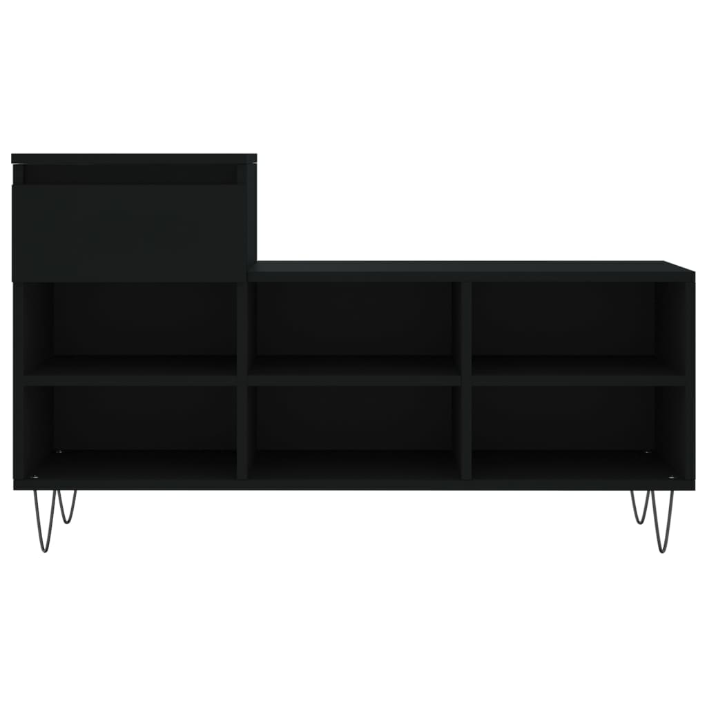 Shoe cabinet, black, 102x36x60cm, engineered wood