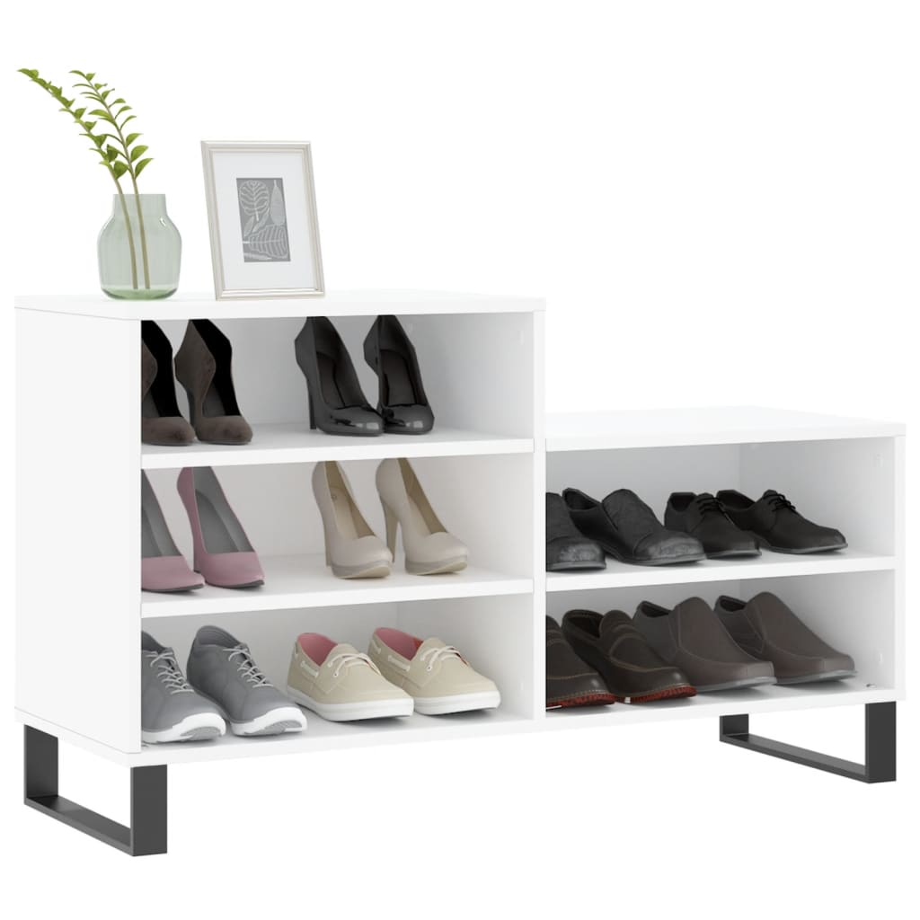 Shoe cabinet, white, 102x36x60cm, engineered wood