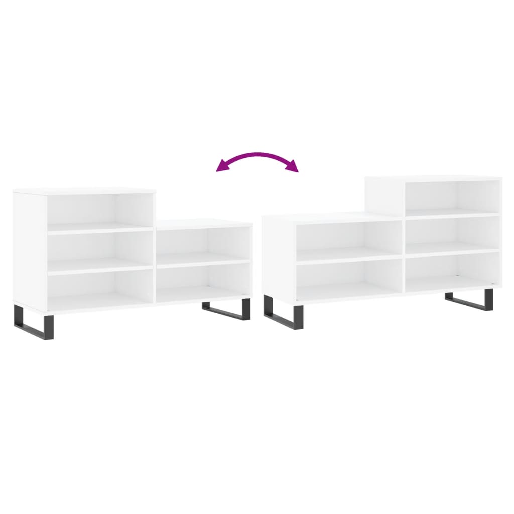 Shoe cabinet, white, 102x36x60cm, engineered wood