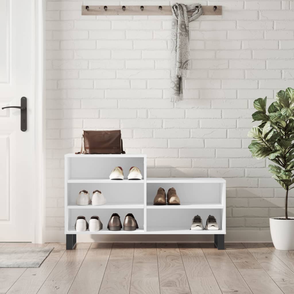 Shoe cabinet, white, 102x36x60cm, engineered wood