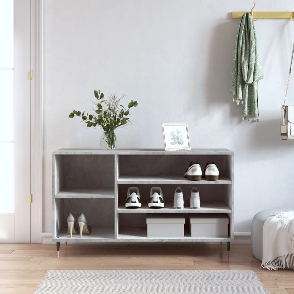 Apavu skapis, betona pelēks, 102x36x60cm, apstrādāta koksne
