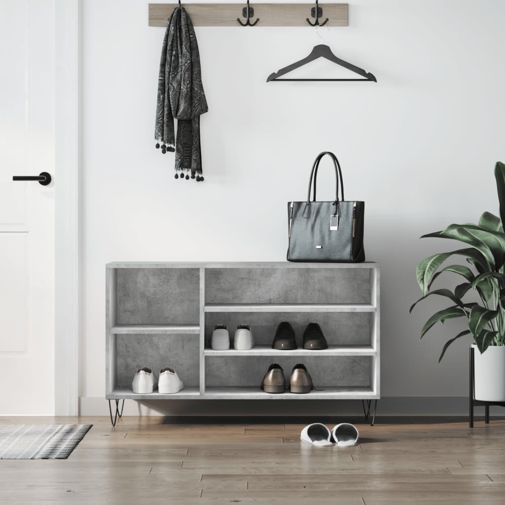 Apavu skapis, betona pelēks, 102x36x60cm, apstrādāta koksne