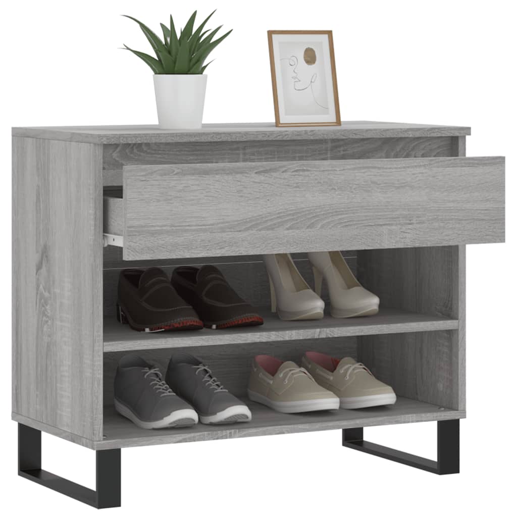 Shoe cabinet, concrete gray, 70x36x60cm, engineered wood