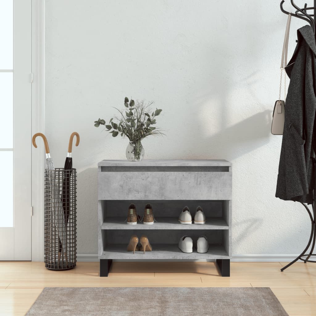 Shoe cabinet, concrete gray, 70x36x60cm, engineered wood