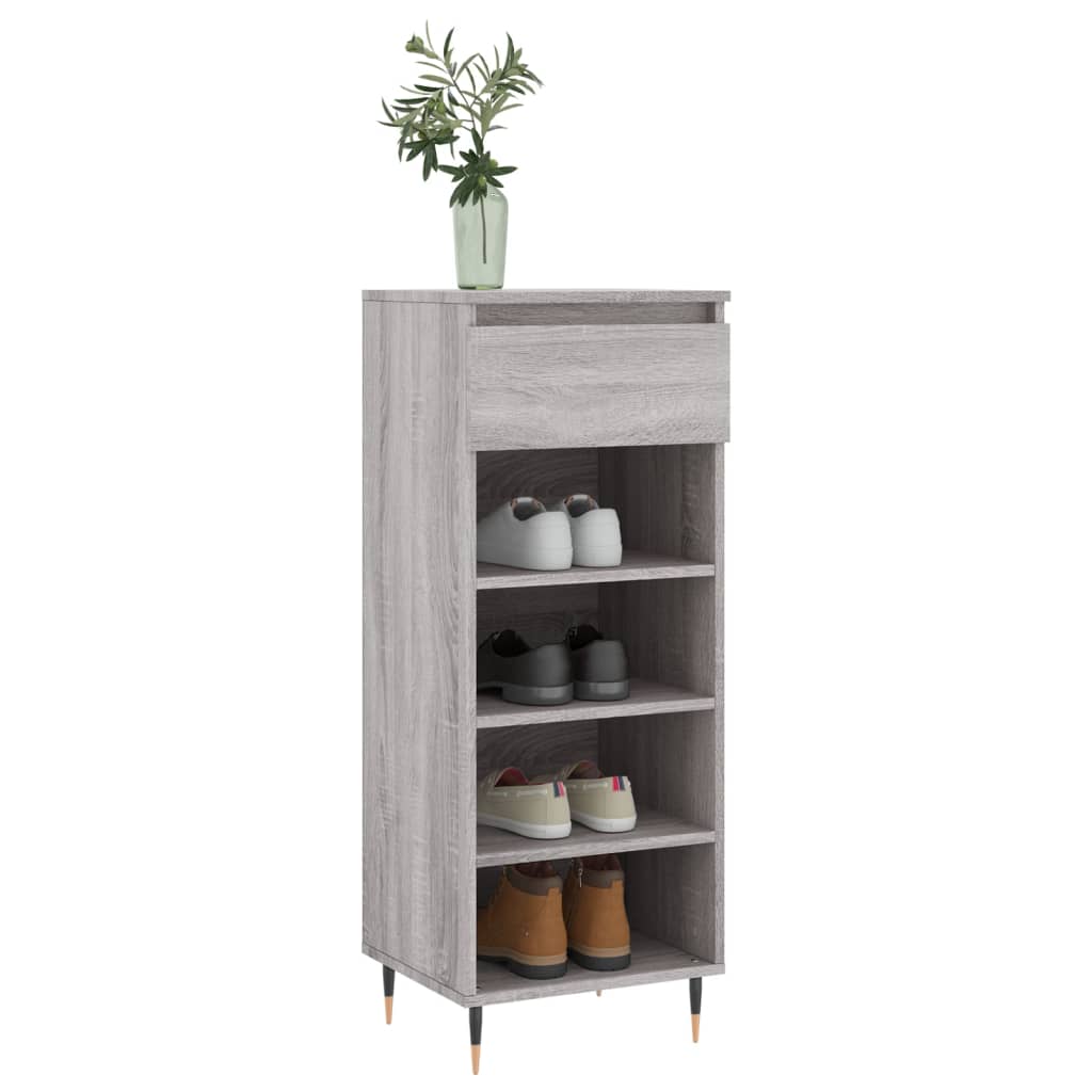 Shoe cabinet, grey oak, 40x36x105cm, engineered wood