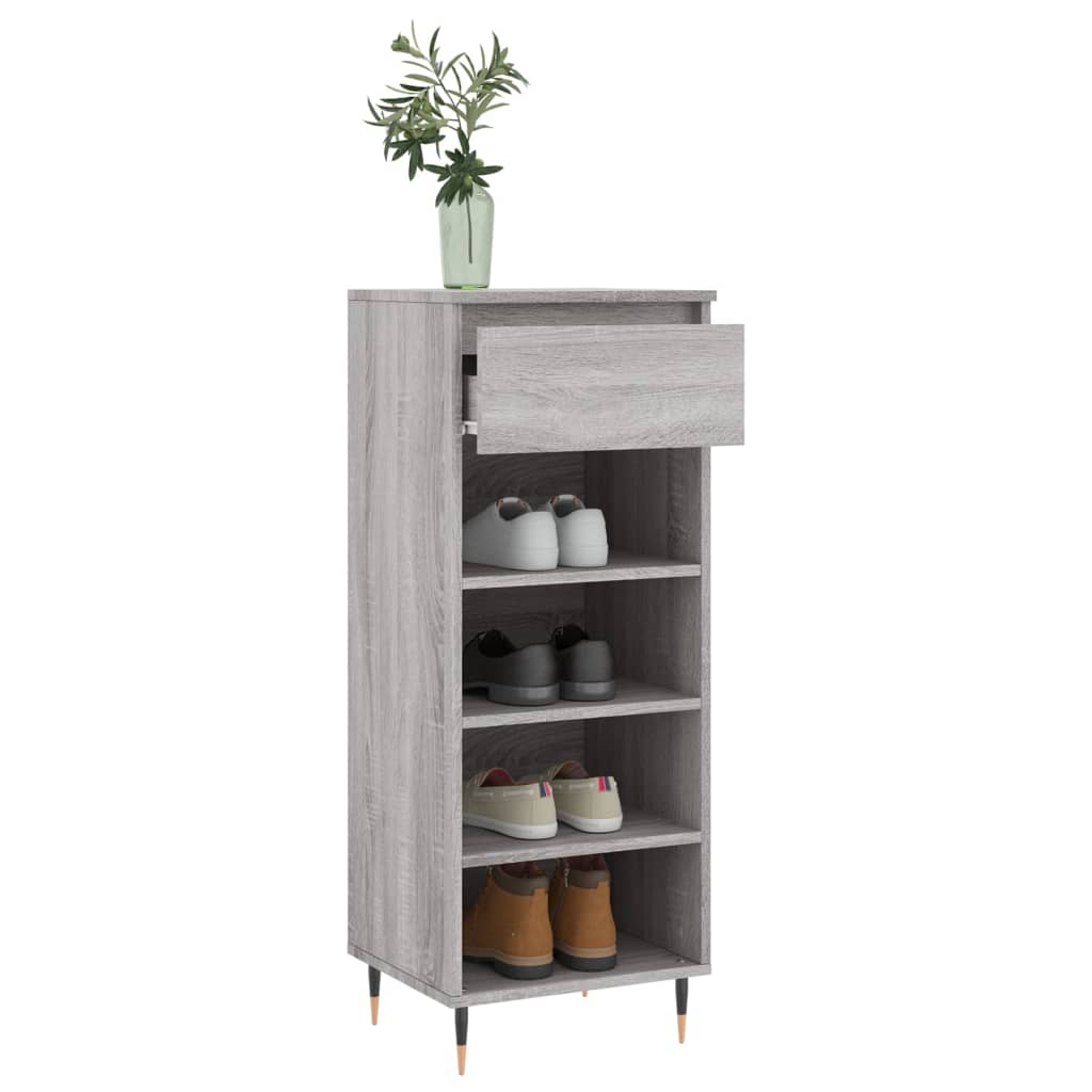 Shoe cabinet, grey oak, 40x36x105cm, engineered wood