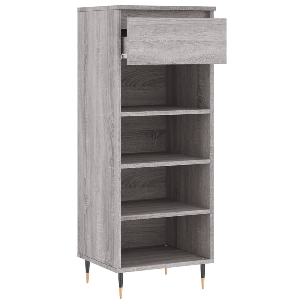 Shoe cabinet, grey oak, 40x36x105cm, engineered wood