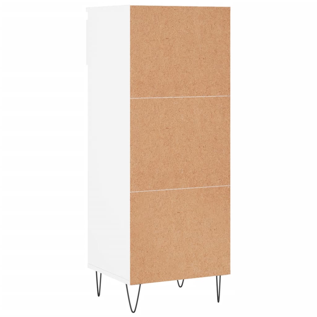 Shoe cabinet, white, 40x36x105cm, engineered wood, high gloss