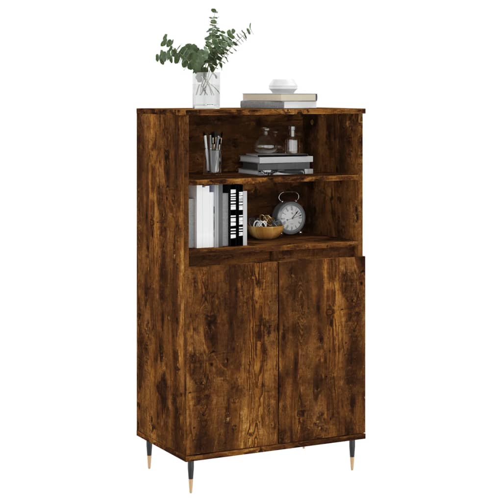 Chest of drawers, smoked oak colour, 60x36x110cm, engineered wood