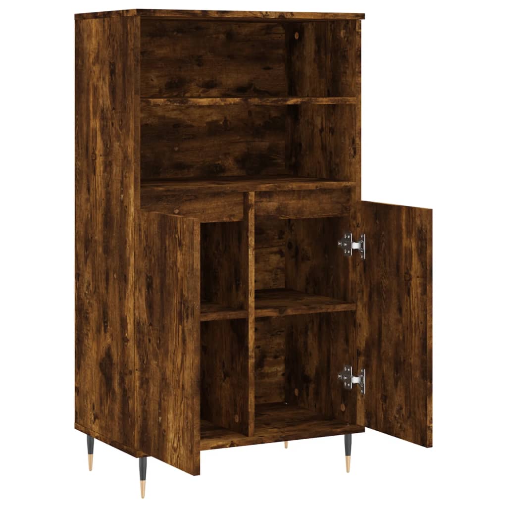 Chest of drawers, smoked oak colour, 60x36x110cm, engineered wood