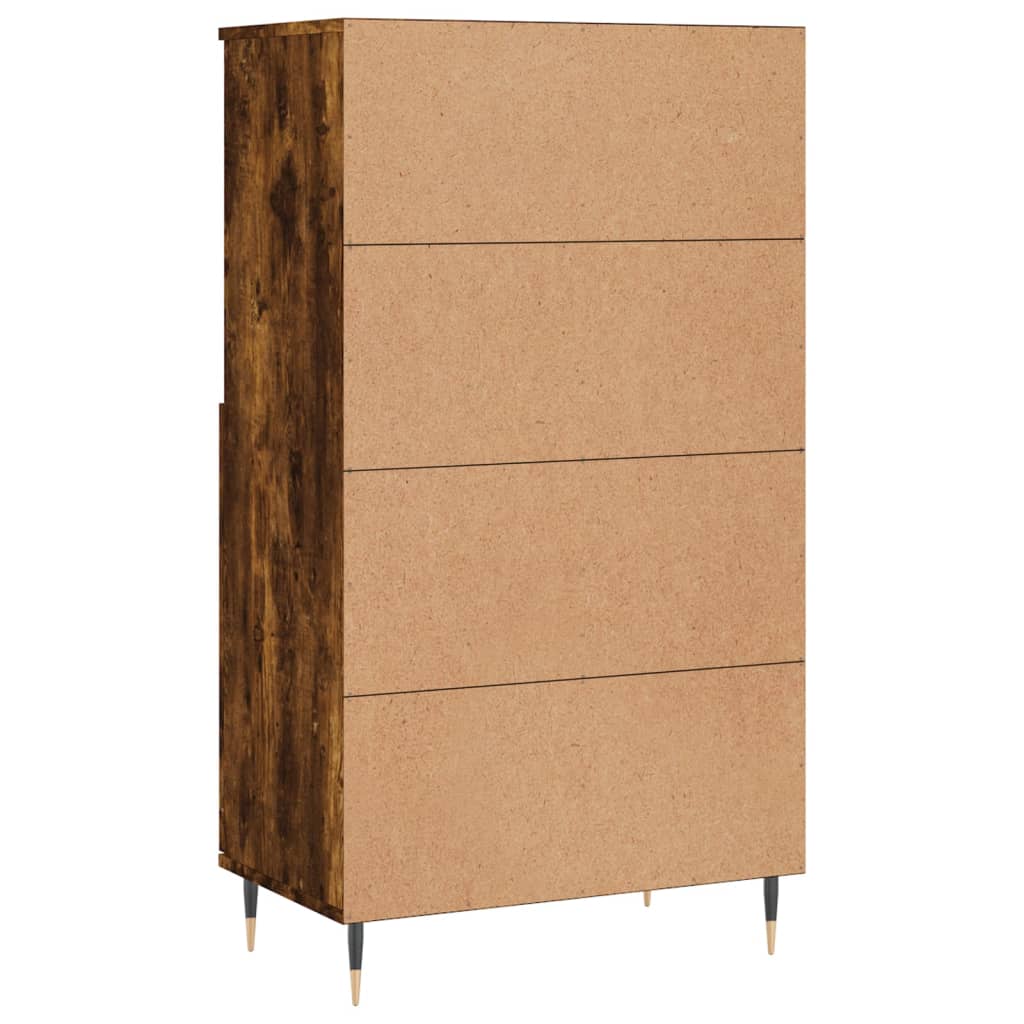 Chest of drawers, smoked oak colour, 60x36x110cm, engineered wood