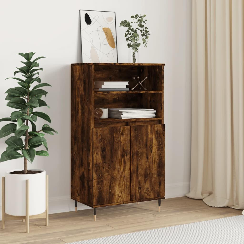 Chest of drawers, smoked oak colour, 60x36x110cm, engineered wood