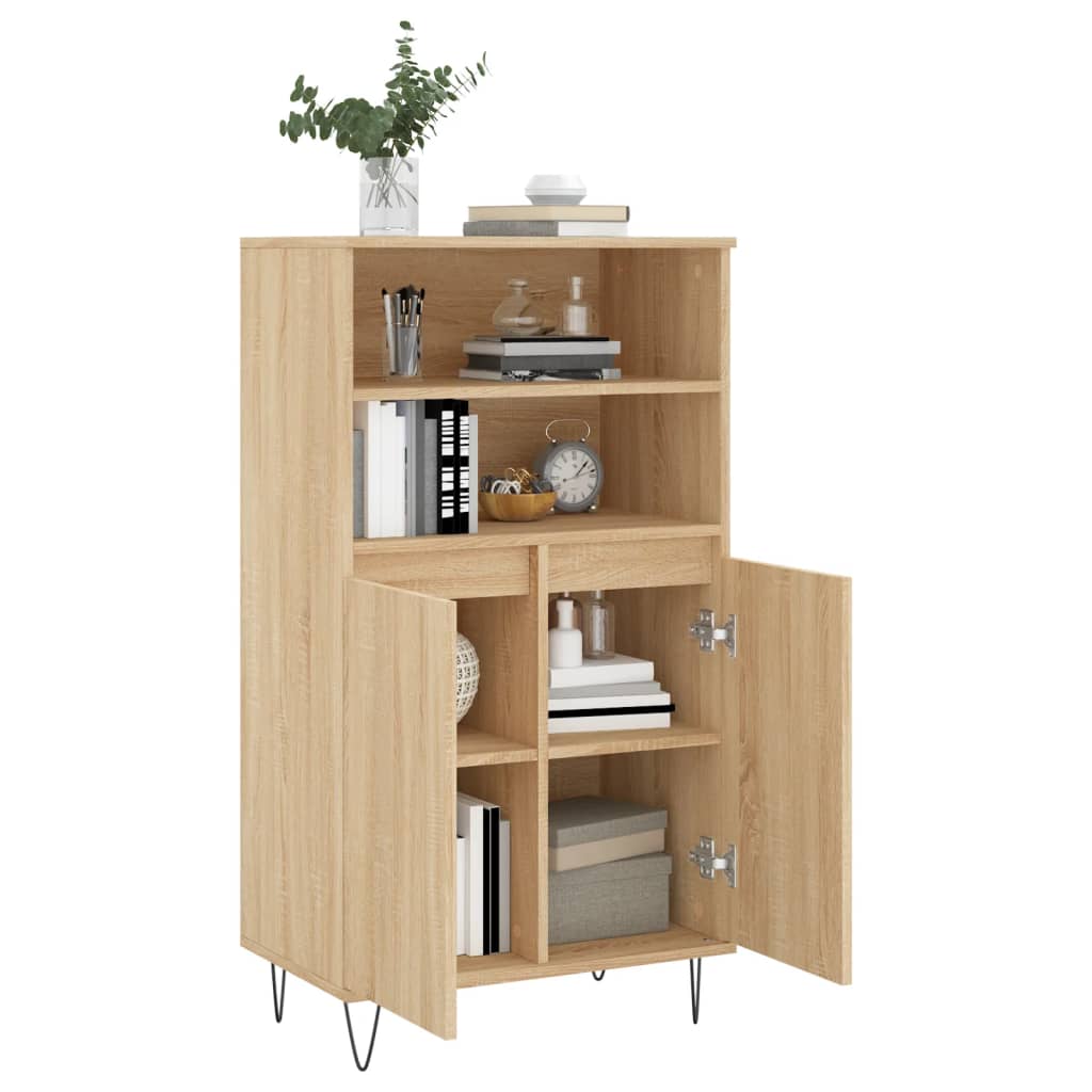 Chest of drawers, oak colour, 60x36x110cm, engineered wood